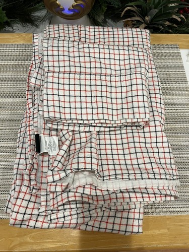 1 Garnet Hill DOUBLE FLAT Sheet Multicolor Plaid NEW Made in Portugal - Picture 3 of 8