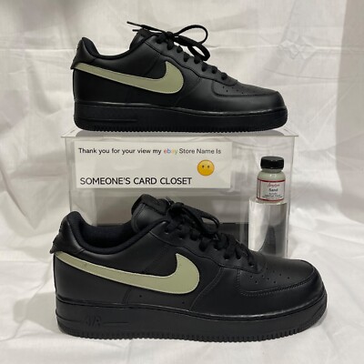 Nike Air Force 1 Low Black (Sand Custom Painted Swoosh) SC-#68B