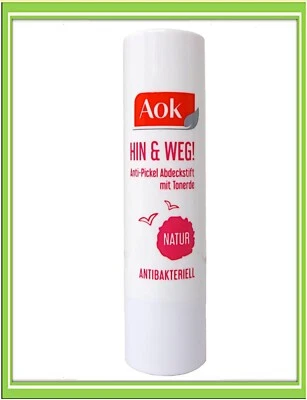 Aok Hin & Weg Anti-Pickel Abdeckstift Antibaktiriell Tonerde 3,2g |€1.531,25/Kg