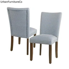 Set of 2 - Classic Parsons Upholstered Accent Dining Chair with Wooden Legs NEW