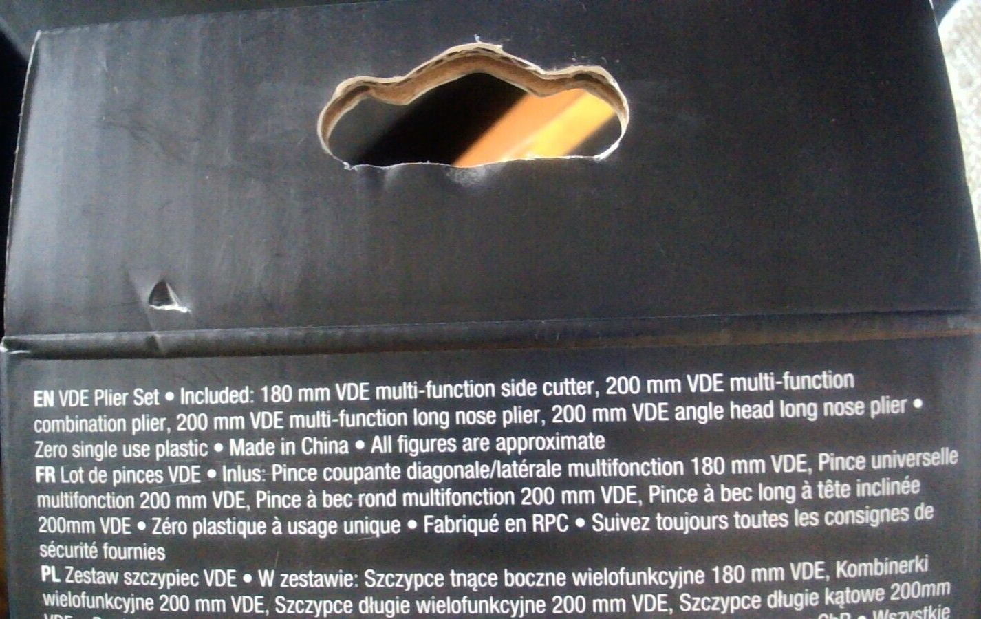 Erbauer 4 piece VDE Plier Set. MAND1_2223. 180mm Side Cutter  