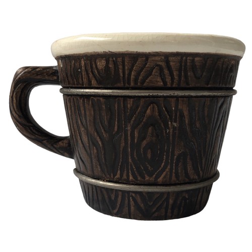 🔥 VINTAGE COFFEE MUG SET - 4 Enamelware Log Cabin Rustic Embossed Stainless Cup - Picture 3 of 11