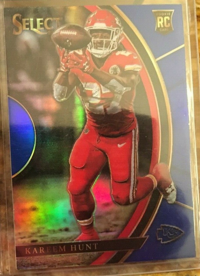 KAREEM HUNT🔥MINT BLUE PRIZM #d/149 ROOKIE🏈2017 PANINI SELECT CONCOURSE📈BROWNS