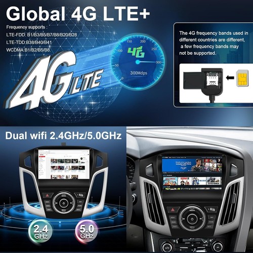 SWTNVIN Car Radio Ford Focus 2012-2017 Android 14 Stereo 9" Screen 4GB + 64GB - Picture 4 of 7