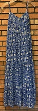 Jolt Womens Blue Bird Print Sleeveless Zipper Back Maxi Summer Dress Size M