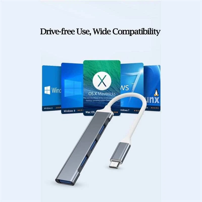 USB 3.0 Multi-port 4 Ports USB Hub Connector Adapter for Computer Keyboard Mouse