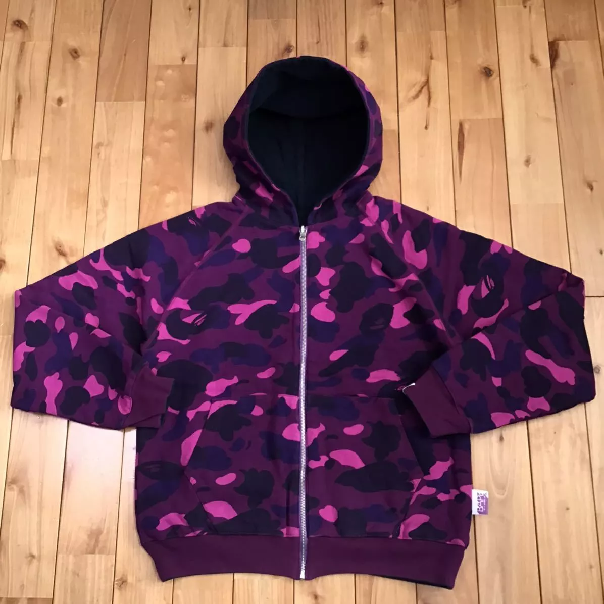 Reversible BAPE zip hoodie Purple camo x Navy A Bathing Ape Size S