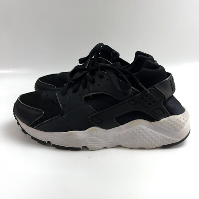 Nike Air Huarache Run Sneaker Black Training Shoes Youth Size 7Y