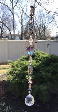 Healing Gemstone Hematite Purple Swarovski Element Suncatcher W/Crystal Ball USA