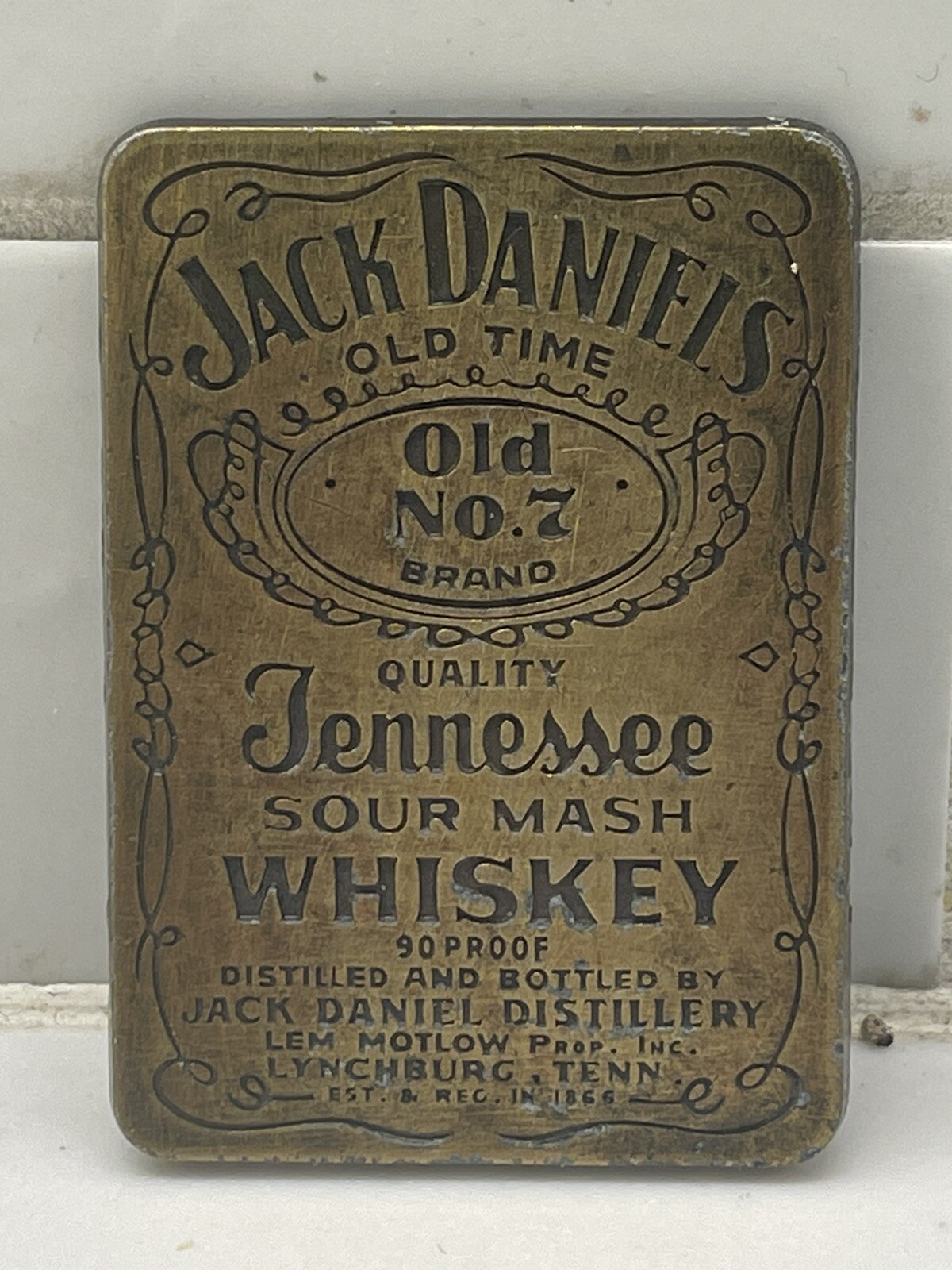 Jack Daniels Tennessee Whiskey Belt Buckle Brass 197… Gem