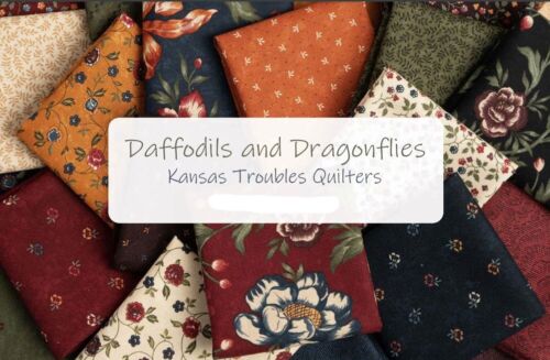 DAFFODILS DRAGONFLIES 40 pc Sample Set Moda Kansas Troubles sew quilting Fabric - Picture 13 of 13