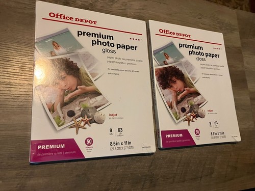 Lot of 2 Office Depot Professional Gloss Photo Paper 8.5x11 50 Sheets - 第 1/4 張圖片
