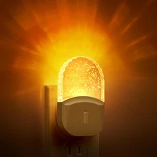 2 Pack Plug in Night Light Plug into Wall Amber Warm Adjustable Brightness LED