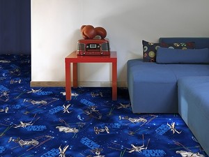 10,95€/m²) STAR WARS Kinderzimmer Teppichboden BLAU Kinder Teppich 