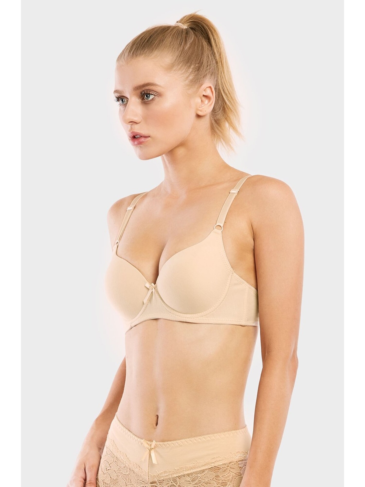 MAMIA Intimates Beige BOW DETAIL Full Coverage Bra 34C