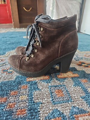 BOC Brn Concept Women Size 7.5 Brown Suede Lace Up Heel Ankle Boots | eBay