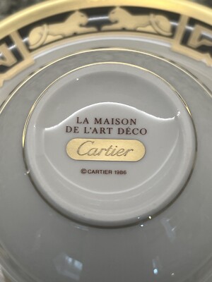 CARTIER L'Art Maison Art Deco Panther Coffee Tea Cups And Saucers