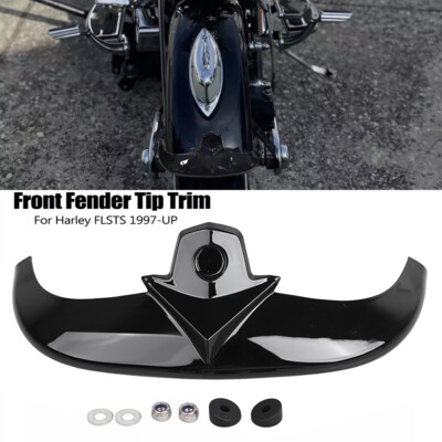 Vivid Black ABS Front Fender Tip Trim For Harley Softail Springer Classic FLSTSC