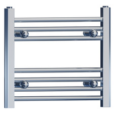 Small Flat Chrome Heated Towel Rail Radiator 400mm Heigh– Designer Bathroom Rail