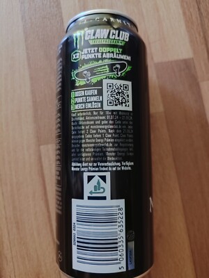 Monster Claw Club Energy Drink 500ml Dose Voll Can SKU 0324 AG GER Skate Points