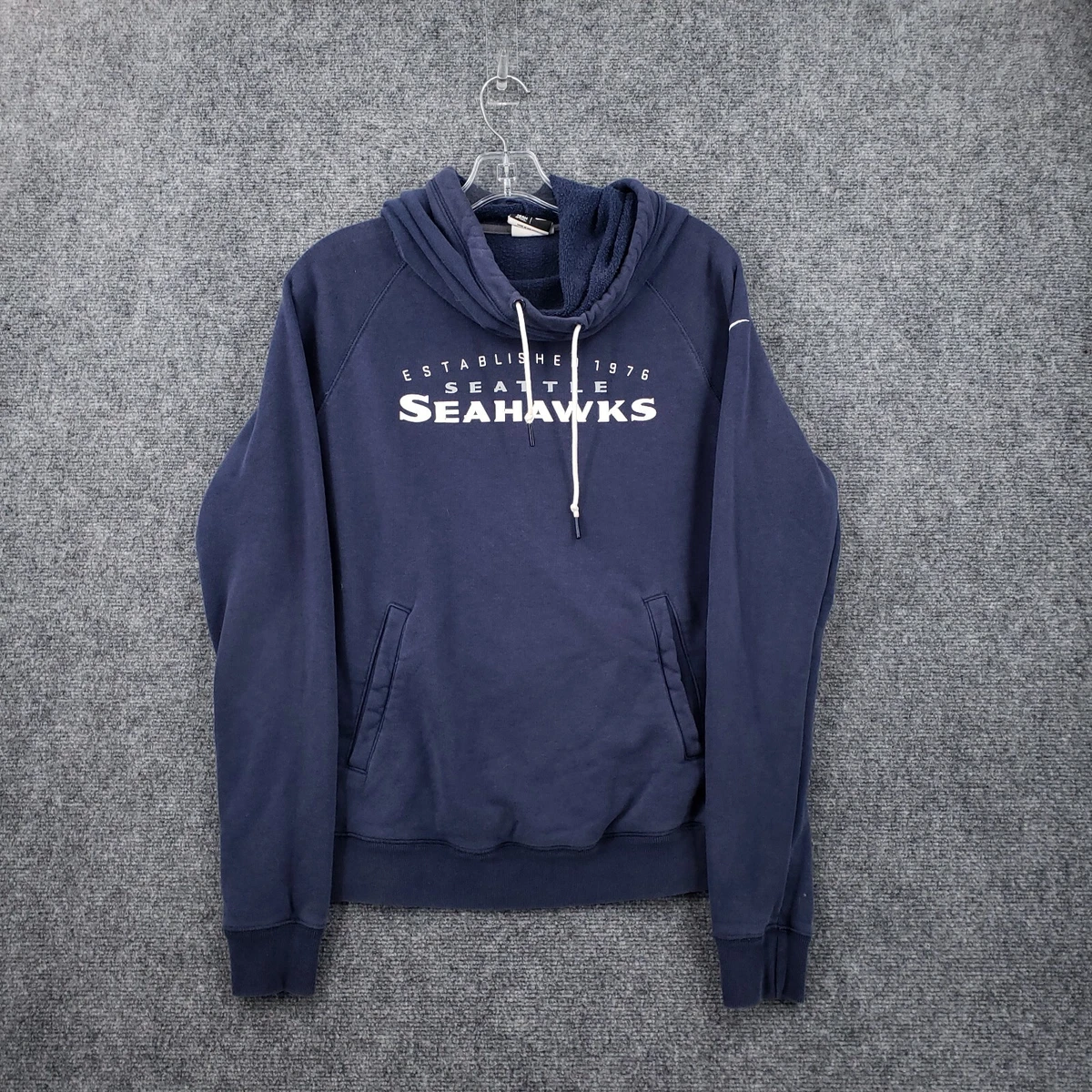 Seattle Seahawks Sweatshirt Mens M Medium Blue Nike Hooded NFL Team Apparel