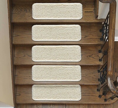 Soft Shaggy Stair Treads/Mats/Rugs NON-SLIP MACHINE WASHABLE, 20x55cm