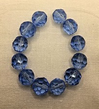 Glass Crystal Faceted Round 8 mm Light Sapphire