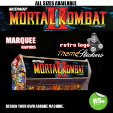 Mortal Kombat 2 graphic Arcade Artwork Marquee Stickers Graphic / All Sizes  
