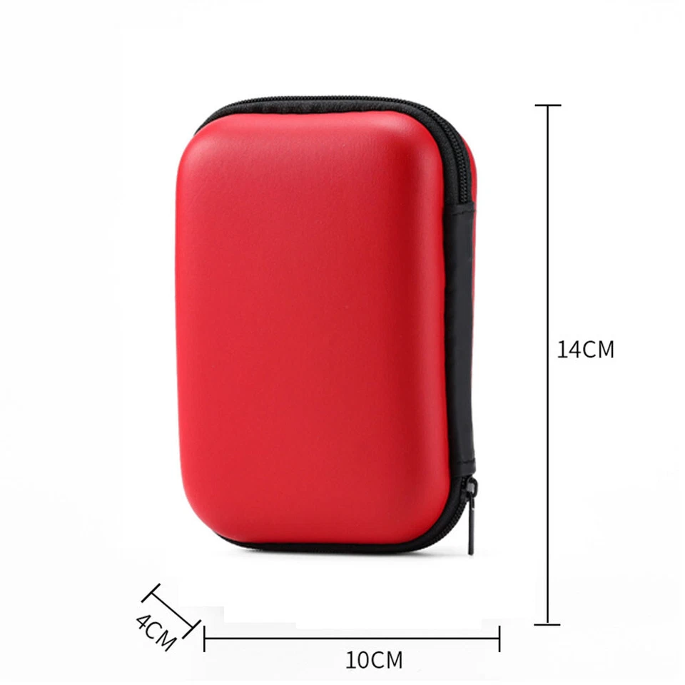 3 peças fones de ouvido disco rígido USB vermelho 2,5" sacos de armazenamento portátil bolsa de dados fio EUA - Imagem 3 de 4