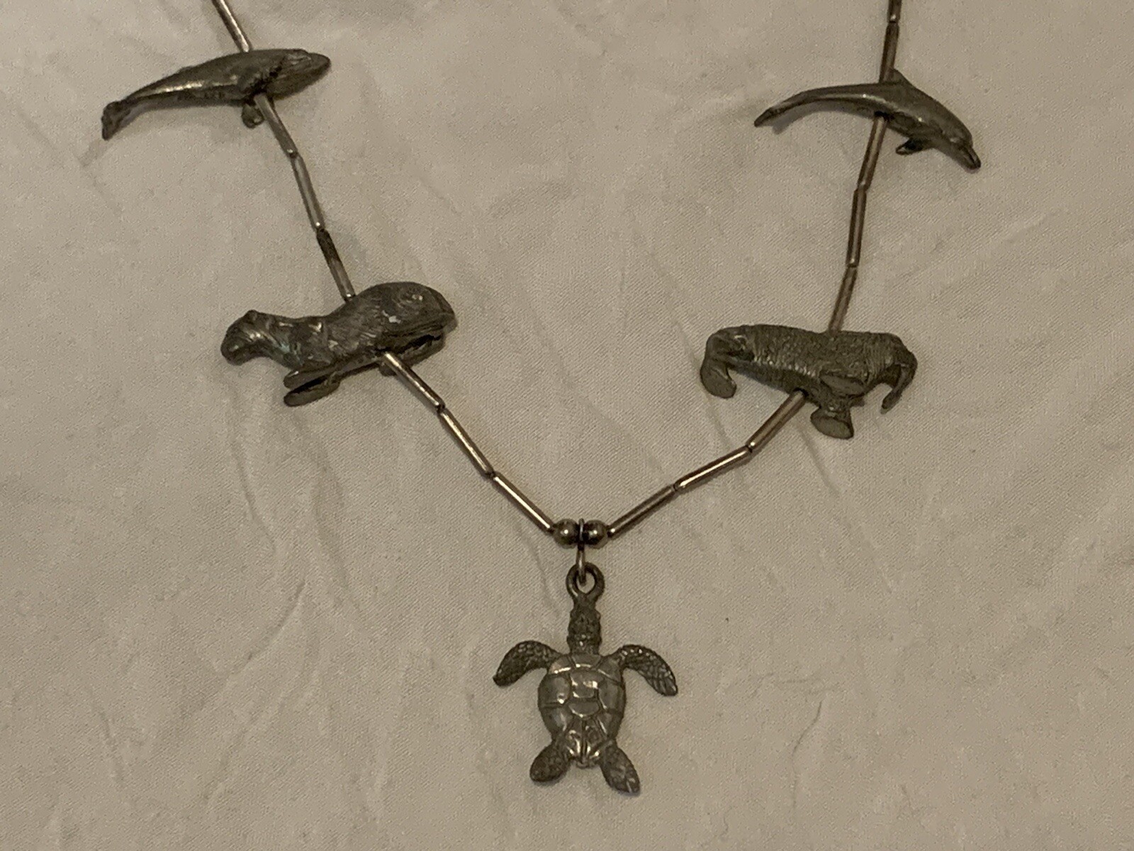 Vintage Silver Native American Statement Necklace - image 3