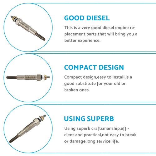 Fit For Ford Courier PD PE PG PH 2.5L WL WLT Diesel Turbo 96-06 Glow Plugs 4 PCS - Picture 4 of 10