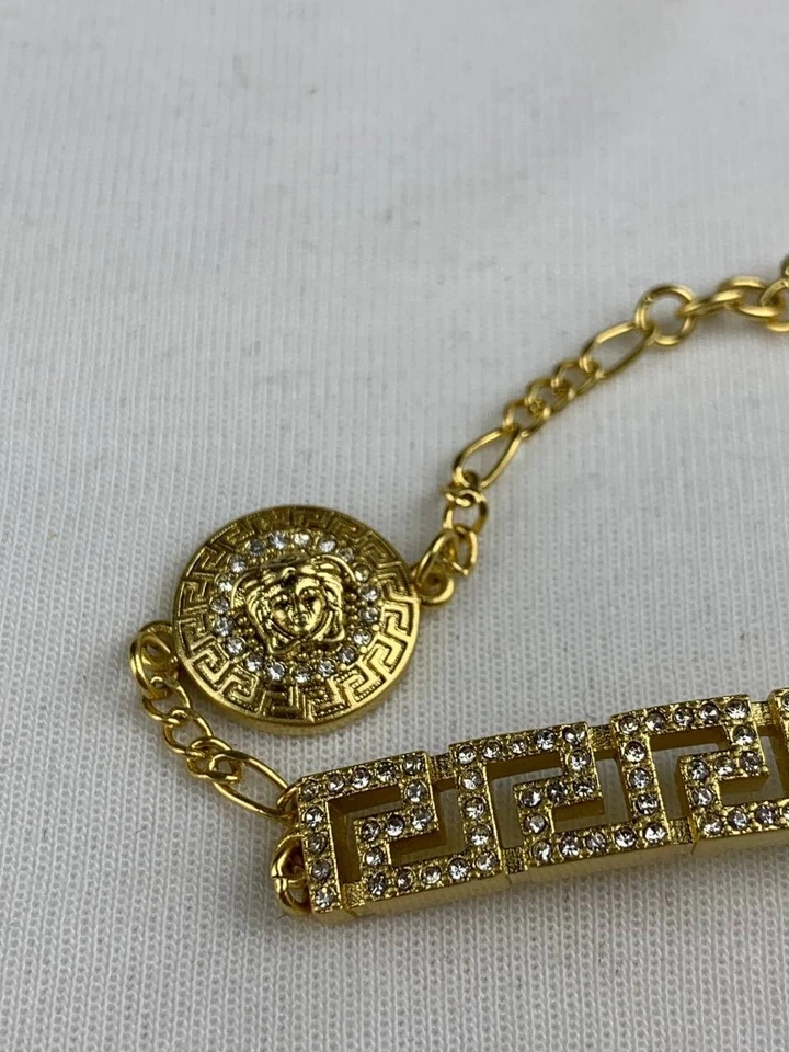 Pulseira charmosa corrente de freio de ouro Versace - Imagem 3 de 4