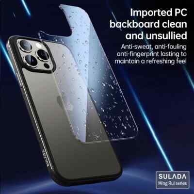 Original Sulada Metal Frame Case For iPhone 15 Pro Max Clear Armor
