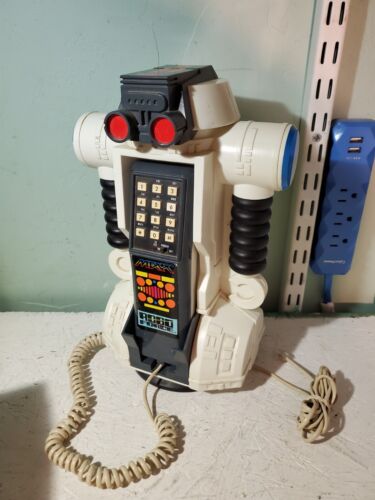 Vintage 1984 MAXX STEELE Robo Force schnurgebundenes Telefon Modell 7760 Hongkong funktioniert