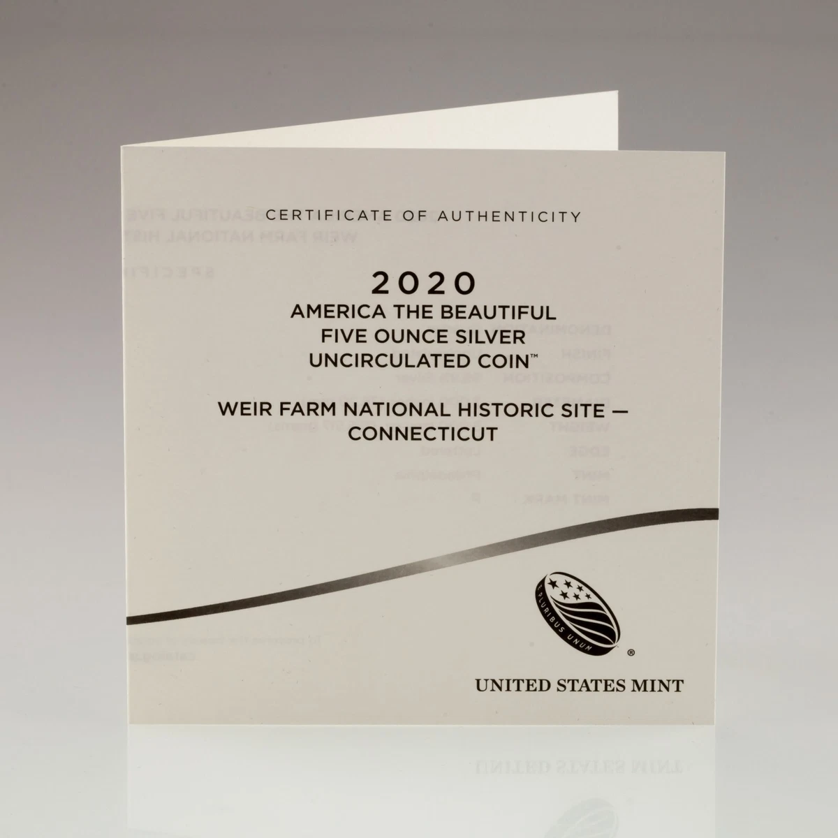2020-P Atb 5 Oz. de Plata Redondo Con / Caja Y Certificado Autenticidad Weir