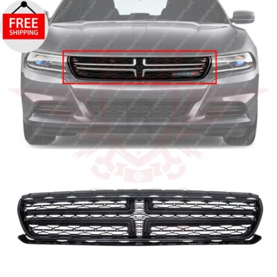 New Front Bumper Radiator Upper Grille Black Fits 2015-2021 Dodge Charger Sedan