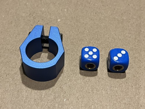 🍀NEW BLUE TUF NECK STYLE OLD SCHOOL 1” BMX SEAT POST CLAMP REDLINE WEBCO DG GT - 第 1/4 張圖片