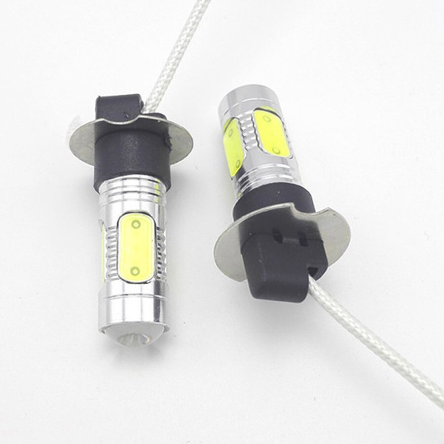 Pair H3 LED Headlight Driving Fog light Globes Conversion Bulbs 6500K White eBay