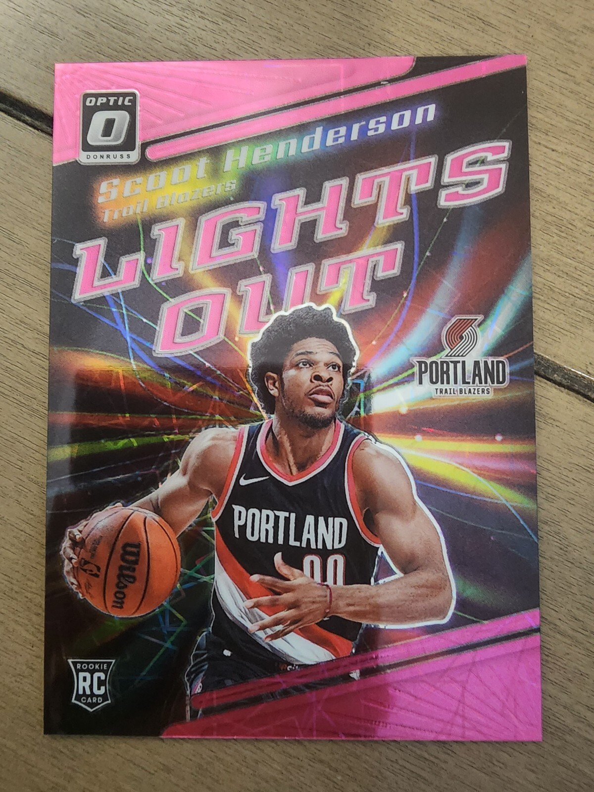 Scoot Henderson 2023-24 Optic Lights Out Rookie RC Pink Velocity Prizm /79