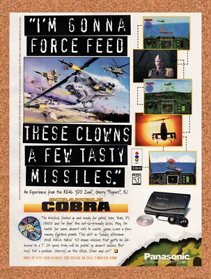 1994 Scramble Cobra 3DO Original Advertisement / Retro Wall Art v1