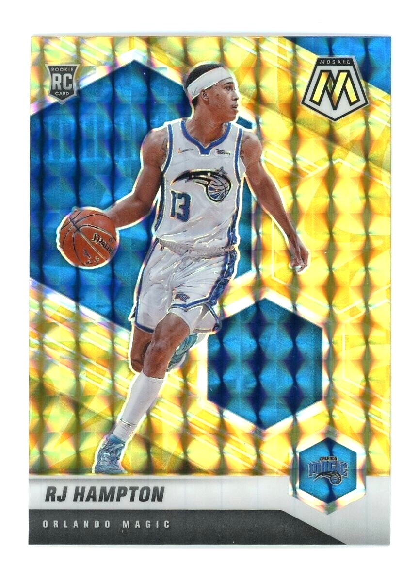 2020-21 Panini Mosaic Rookie Reactive Yellow Prizm RJ Hampton #233 Rookie RC