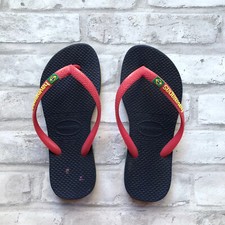 HAVAIANAS Brazil Navy Pink Girl's Flip Flops Size 13C 1Y