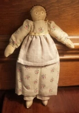 Artisan Tildie Americana folk art primitive cloth doll 10.5”