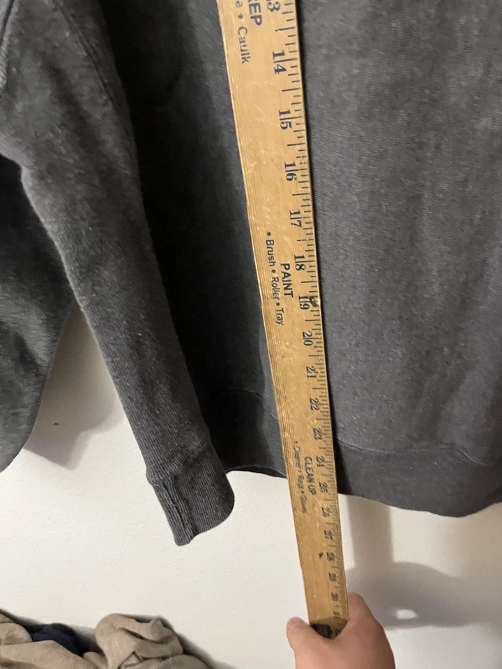 Pulôver com capuz vintage anos 90 GAP básico essencial em branco cinza feito nos EUA masculino tamanho P - Imagem 4 de 4