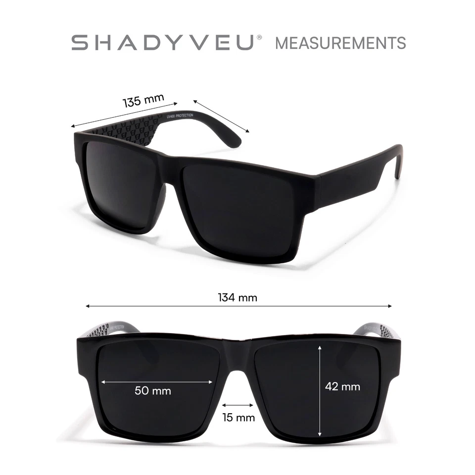 Gafas de sol ShadyVEU de gran tamaño rectangulares negras OG años 90 migraña súper oscuras Foto 2 de 4