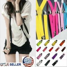 Suspenders Braces Men Women Y-Shape Back Clip-on Elastic Adjustable Trousers NEW