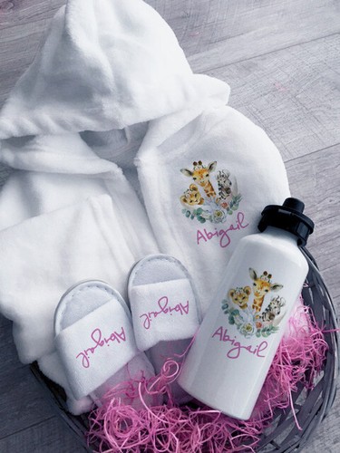 Personalised SAFARI kids dressing gowns, bathrobes, toddler bathing - Picture 2 of 2
