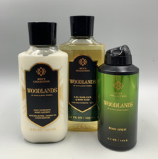 Bath Body Works Men's Collection Woodlands 3 Piece Gift Set Full Size 6061A