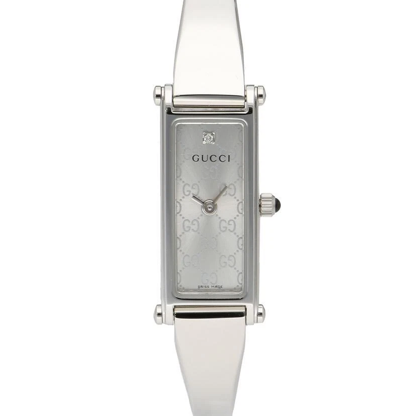Montre à bracelet carré GUCCI GG quartz argenté 1500L rang 143 A