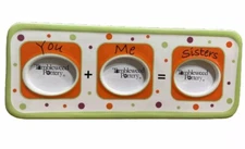 Tumbleweed Pottery Ceramic Photo Frame YOU + ME=SISTERS Colorful 13 x 5 in